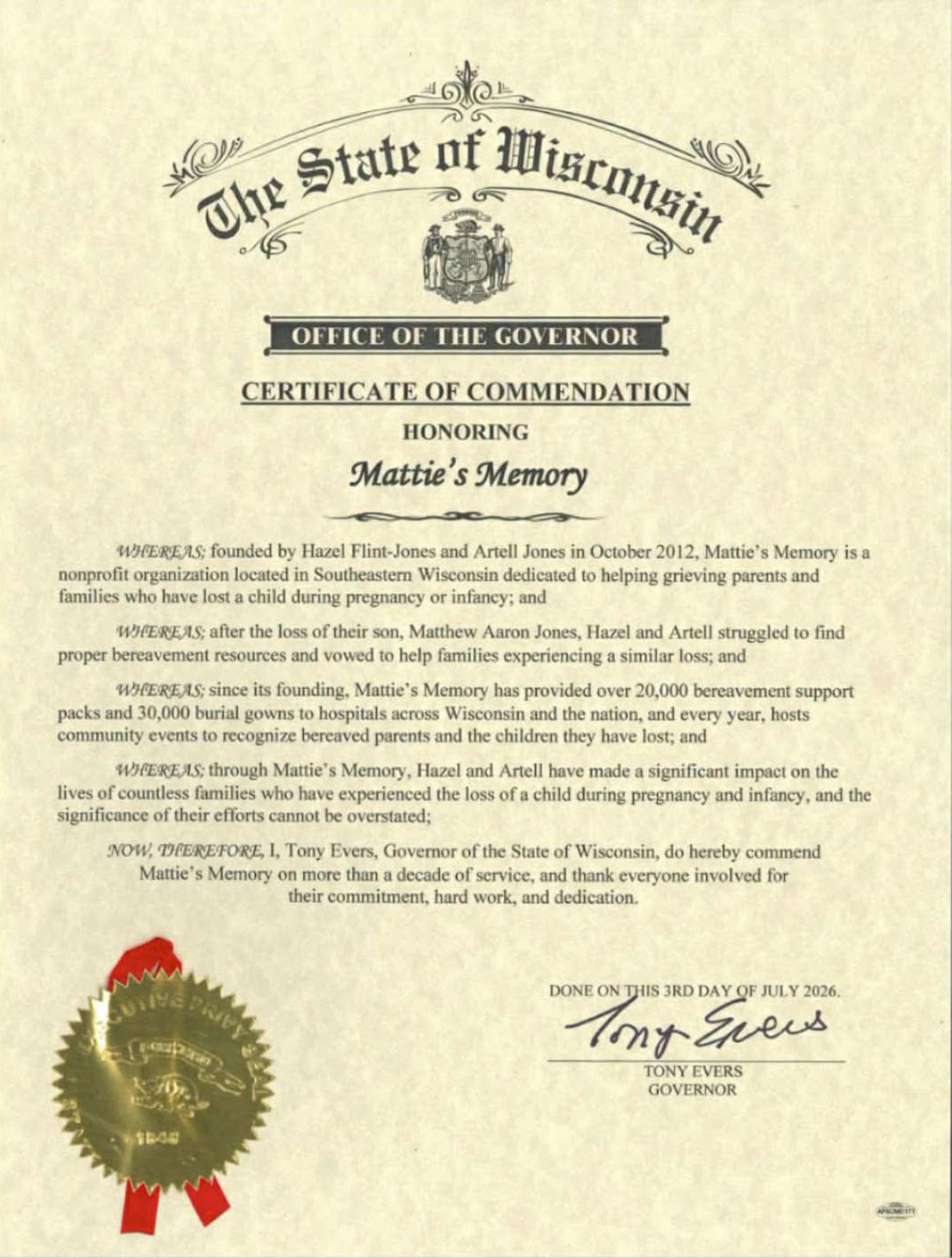 2026MattiesMemoryCommendation-TonyEvers